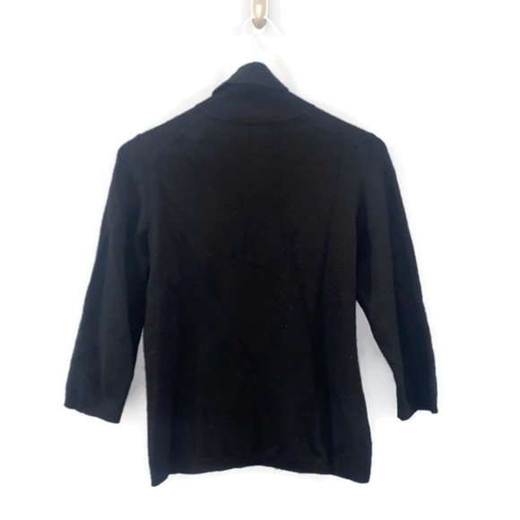 Ann Taylor Petites Classic Black Cashmere Turtle Neck Sweater SP - Picture 2 of 4